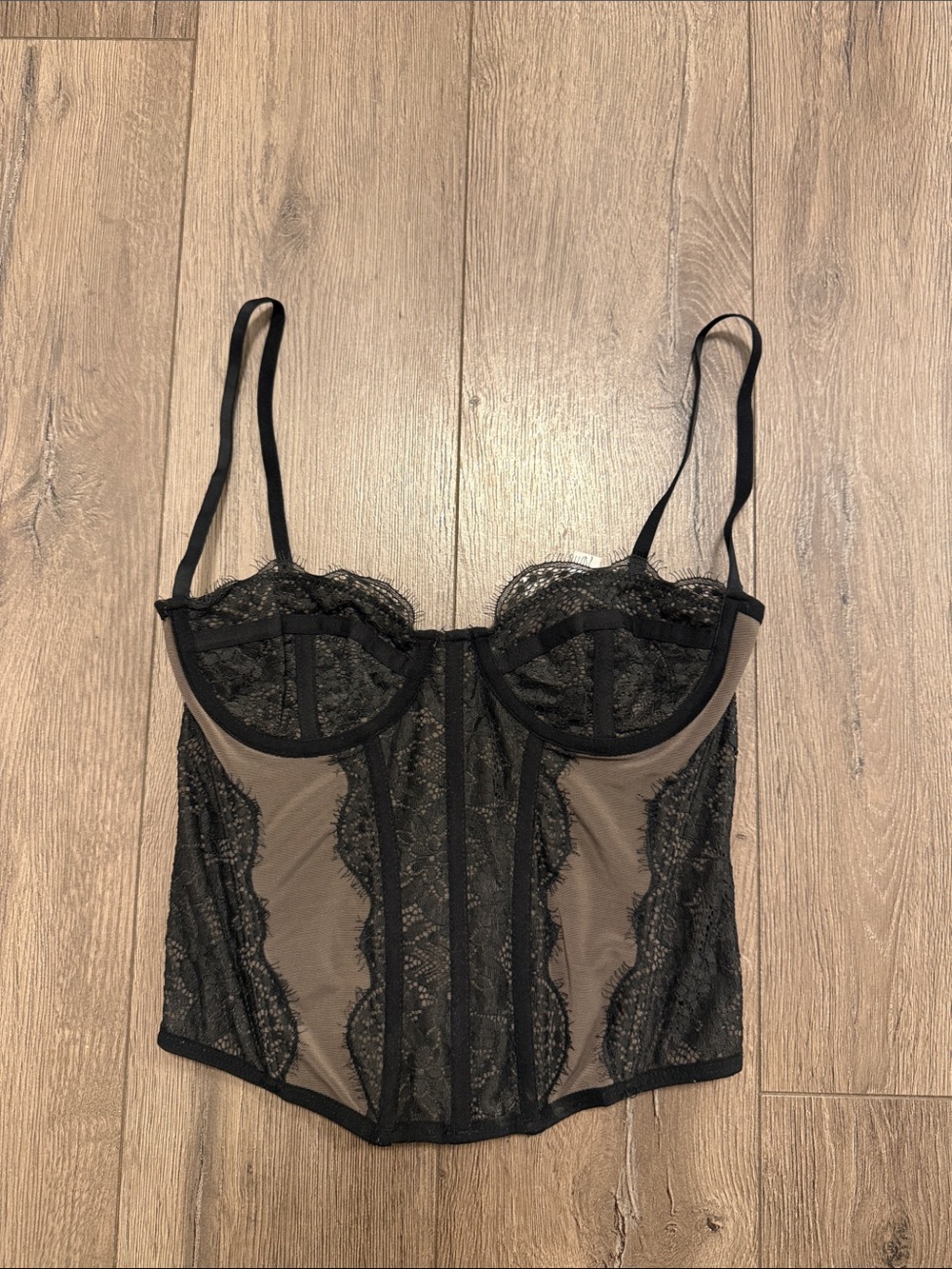 Urban Outfitters Black Lace Bustier Top